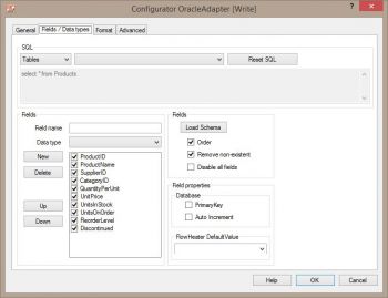 Oracle Adapter - fields and data types