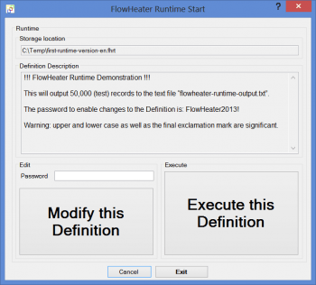 Execute a Runtime Import/Export Definition