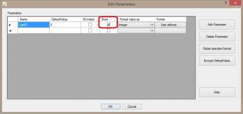 Dynamic storage of Parameters